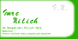 imre milich business card